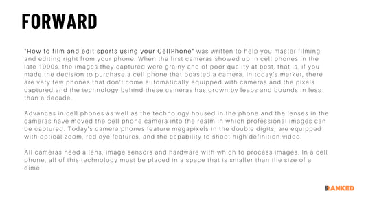 DIGITAL DOWNLOAD - How to film and edit sports using your CellPhone - Edition 2 Workbook
