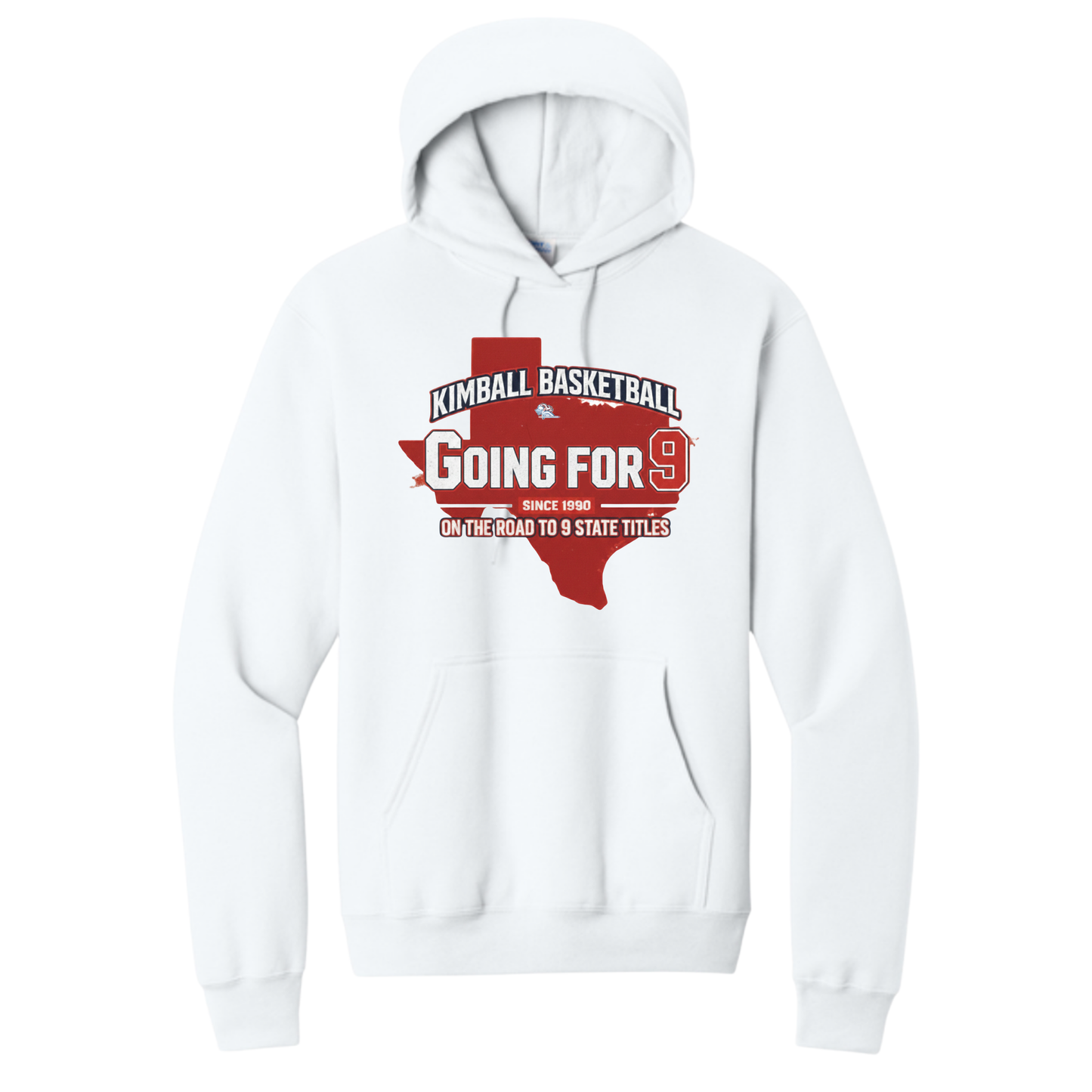 Dallas Kimball Basketball - Going for 9 Titles Vintage State Hoodie