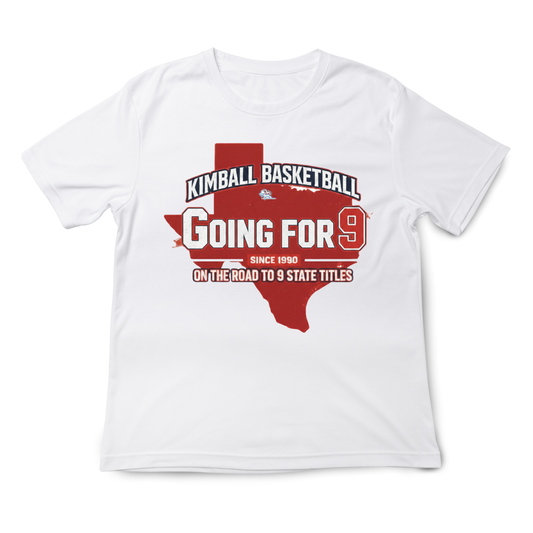 Dallas Kimball Basketball - Going for 9 Titles Vintage State Tee