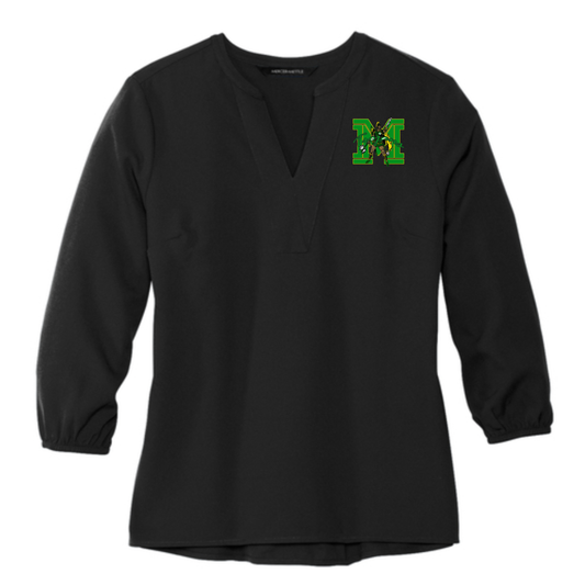 Madison Exclusives: Women's Stretch Crepe 3/4-Sleeve Blouse – Professional Spirit Wear