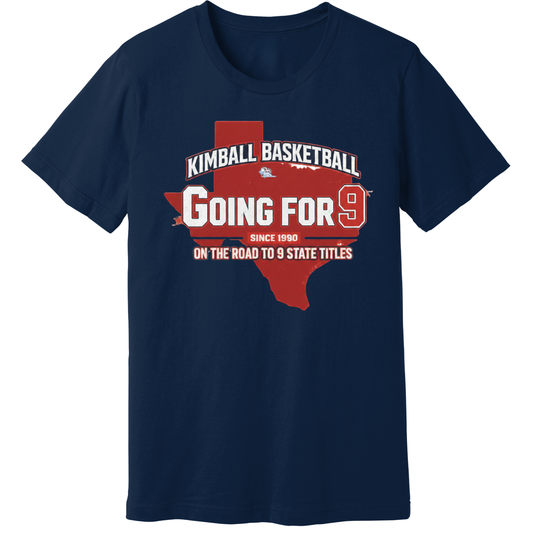 Dallas Kimball Basketball - Going for 9 Titles Vintage State Tee