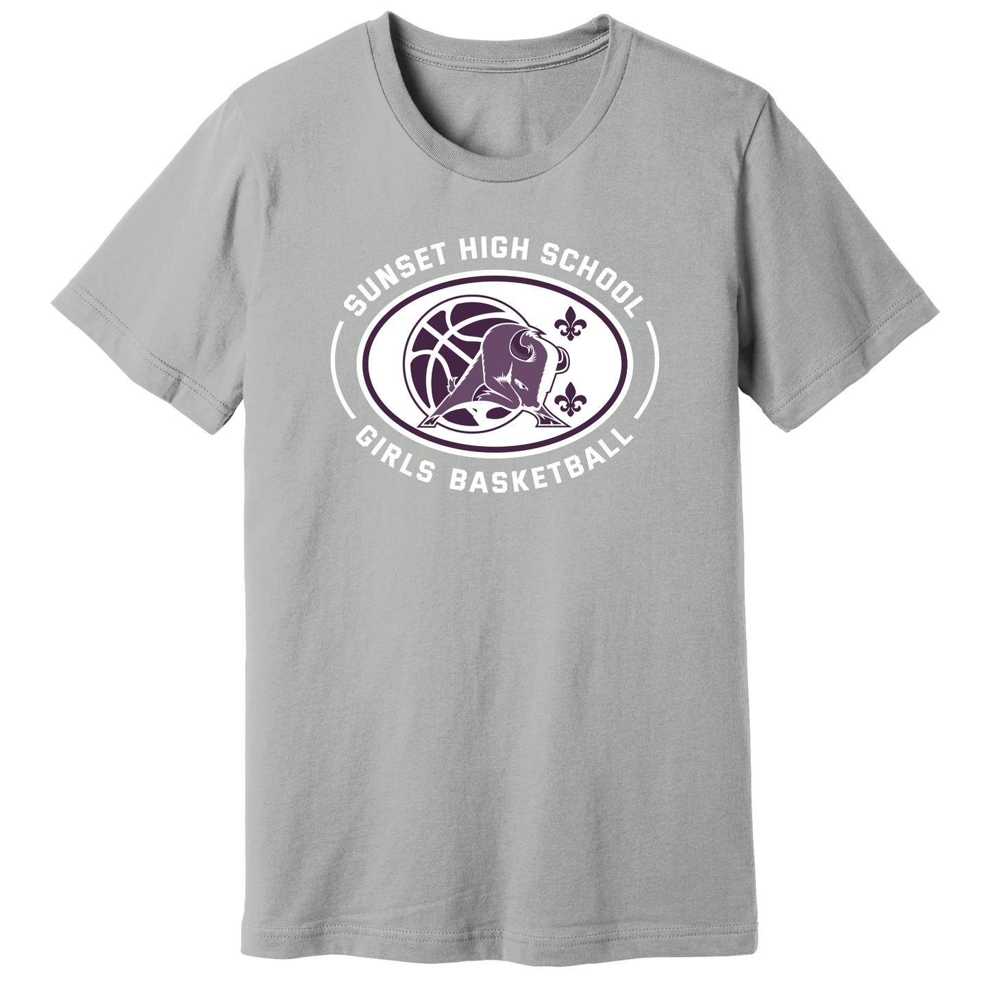 Dallas Sunset Girls Basketball - Bison Circle T-Shirt