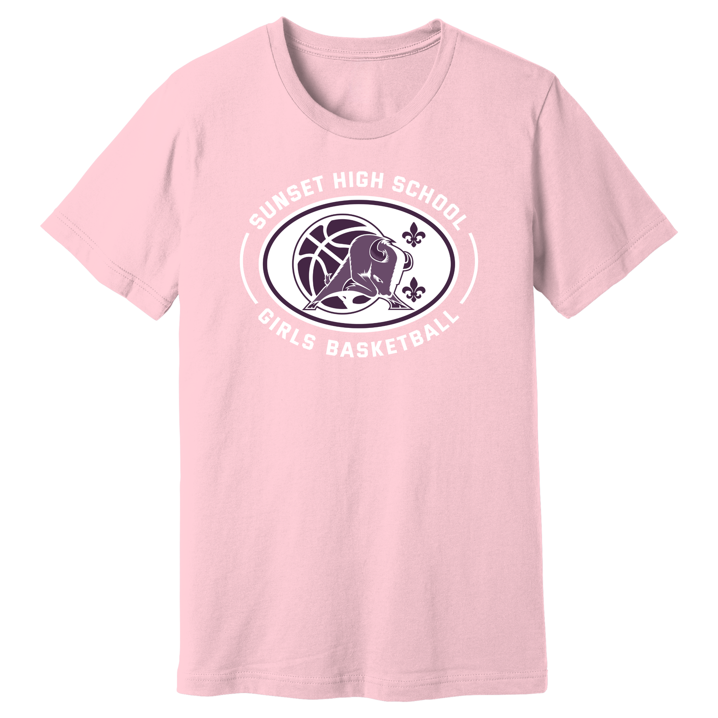 Dallas Sunset Girls Basketball - Bison Circle T-Shirt