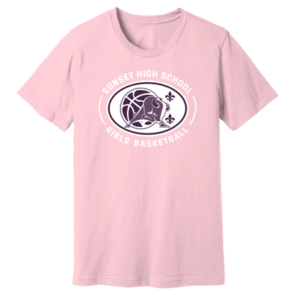 Dallas Sunset Girls Basketball - Bison Circle T-Shirt