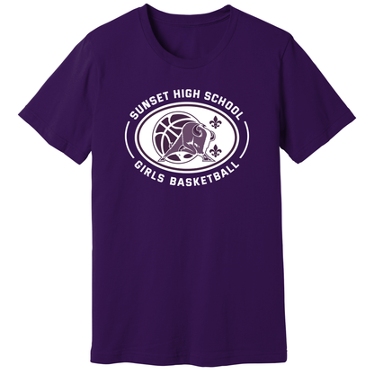 Dallas Sunset Girls Basketball - Bison Circle T-Shirt