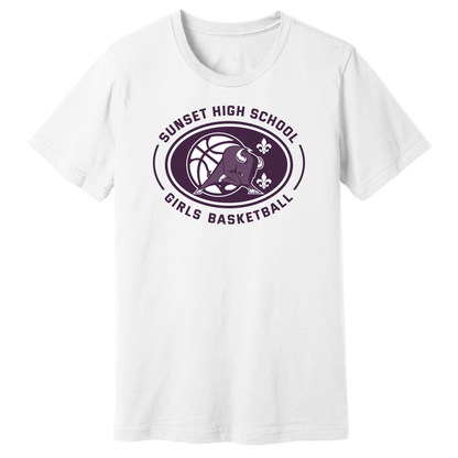 Dallas Sunset Girls Basketball - Bison Circle T-Shirt