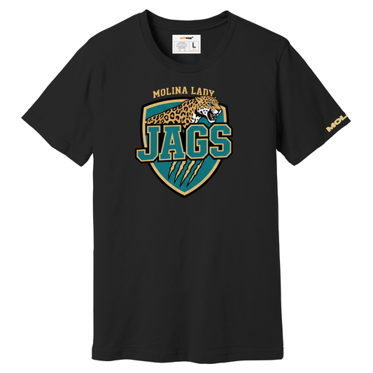 Dallas Molina HS Lady Jags Badge Fan Tee