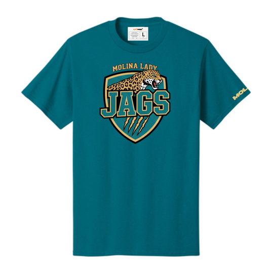 Dallas Molina HS Lady Jags Badge Fan Tee