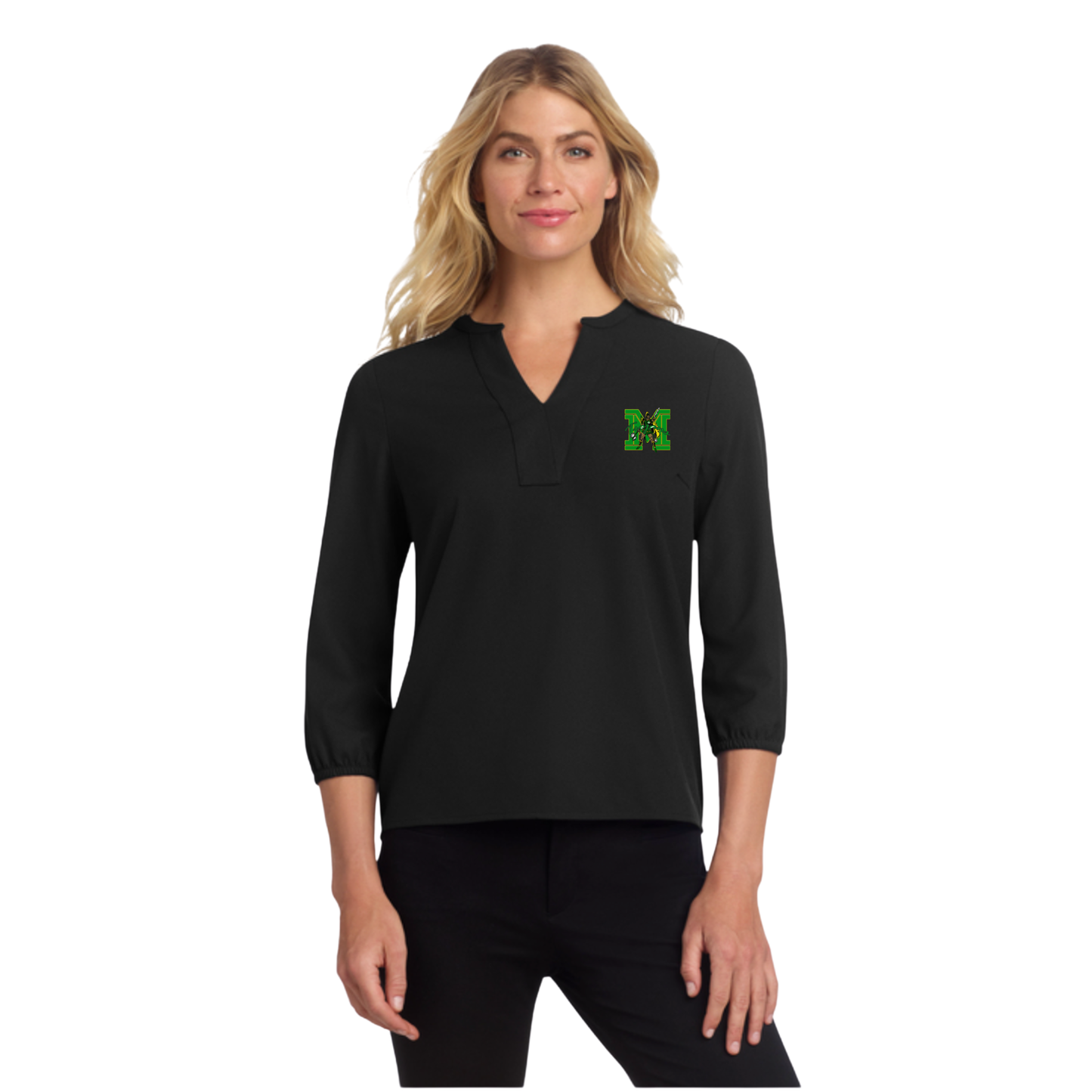 MADISON EXCLUSIVES - Women's Stretch Crepe 3/4-Sleeve Blouse MM2011